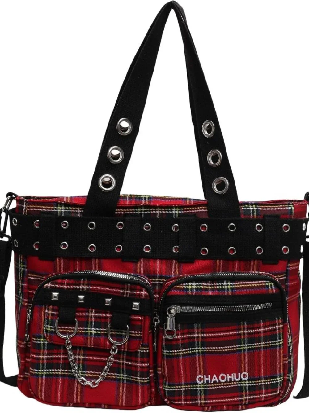 Y2K Tote Bag for Women Canvas Shoulder Bag Gothic Bag Skull Handbag for Work Off
